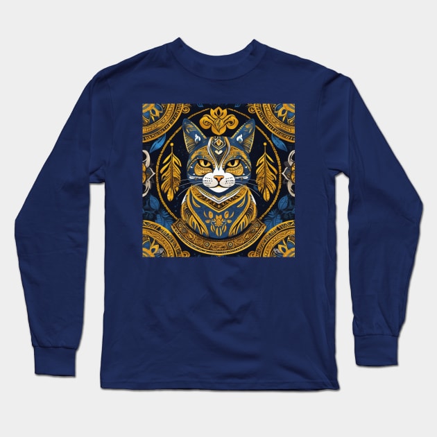 Celestial Feline Sovereign Long Sleeve T-Shirt by FashionPulse